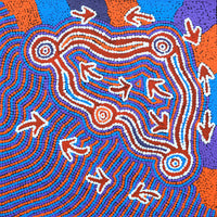 Aboriginal Artwork by Sabrina Nungarrayi Gibson, Yankirri Jukurrpa (Emu Dreaming) - Ngarlikurlangu, 30x30cm