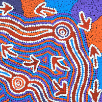 Aboriginal Artwork by Sabrina Nungarrayi Gibson, Yankirri Jukurrpa (Emu Dreaming) - Ngarlikurlangu, 30x30cm