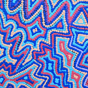 Aboriginal Artwork by Selina Napanangka Fisher, Ngapa Jukurrpa (Water Dreaming) - Puyurru, 30x30cm - ART ARK®