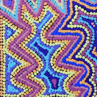 Aboriginal Artwork by Selina Napanangka Fisher, Ngapa Jukurrpa (Water Dreaming) - Puyurru, 30x30cm