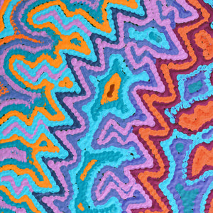 Aboriginal Artwork by Selina Napanangka Fisher, Ngapa Jukurrpa (Water Dreaming) - Puyurru, 30x30cm - ART ARK®
