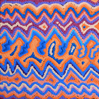 Aboriginal Artwork by Selina Napanangka Fisher, Ngapa Jukurrpa (Water Dreaming) - Puyurru, 30x30cm