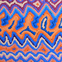 Aboriginal Artwork by Selina Napanangka Fisher, Ngapa Jukurrpa (Water Dreaming) - Puyurru, 30x30cm