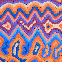 Aboriginal Artwork by Selina Napanangka Fisher, Ngapa Jukurrpa (Water Dreaming) - Puyurru, 30x30cm