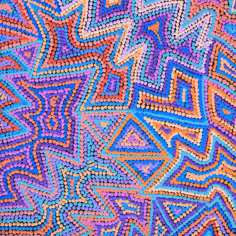 Aboriginal Artwork by Selina Napanangka Fisher, Ngapa Jukurrpa (Water Dreaming) - Puyurru, 61x46cm
