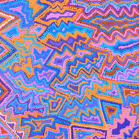 Aboriginal Artwork by Selina Napanangka Fisher, Ngapa Jukurrpa (Water Dreaming) - Puyurru, 61x61cm