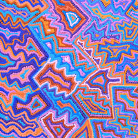 Aboriginal Artwork by Selina Napanangka Fisher, Ngapa Jukurrpa (Water Dreaming) - Puyurru, 61x61cm