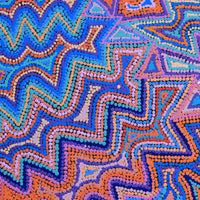 Aboriginal Artwork by Selina Napanangka Fisher, Ngapa Jukurrpa (Water Dreaming) - Puyurru, 61x61cm