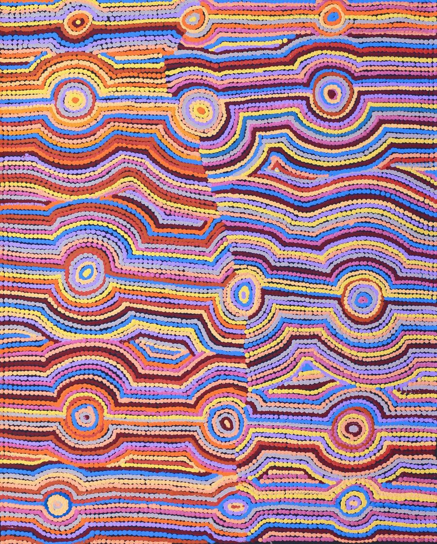 Aboriginal Artwork by Selina Napanangka Fisher, Pikilyi Jukurrpa (Vaughan Springs Dreaming), 76x61cm