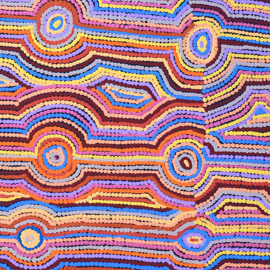 Aboriginal Artwork by Selina Napanangka Fisher, Pikilyi Jukurrpa (Vaughan Springs Dreaming), 76x61cm