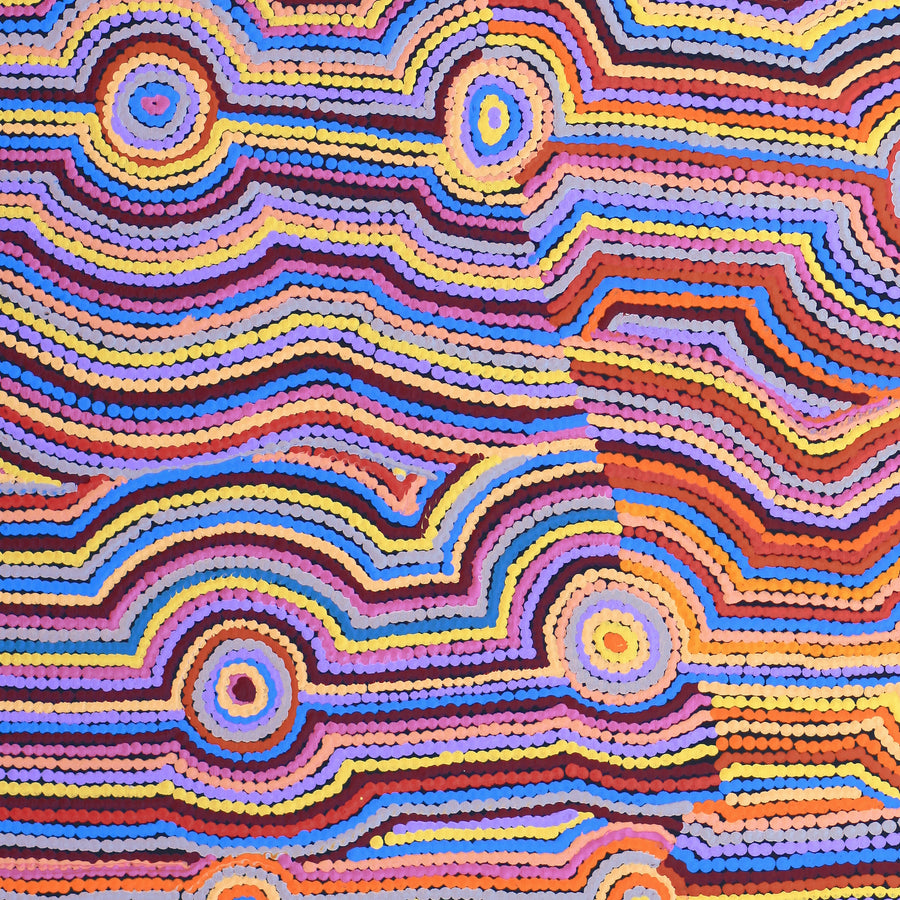 Aboriginal Artwork by Selina Napanangka Fisher, Pikilyi Jukurrpa (Vaughan Springs Dreaming), 76x61cm