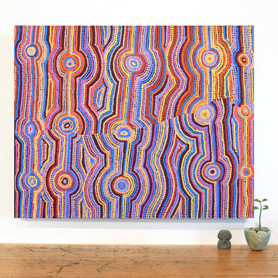 Aboriginal Artwork by Selina Napanangka Fisher, Pikilyi Jukurrpa (Vaughan Springs Dreaming), 76x61cm