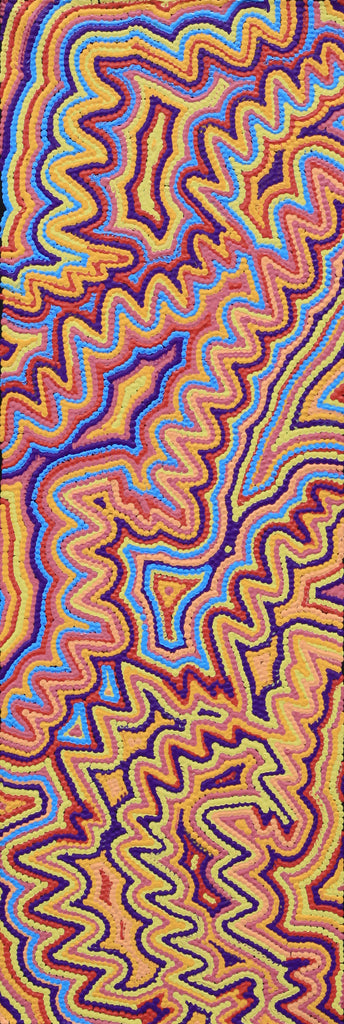 Aboriginal Artwork by Selina Napanangka Fisher, Pikilyi Jukurrpa (Vaughan Springs Dreaming), 91x30cm - ART ARK®
