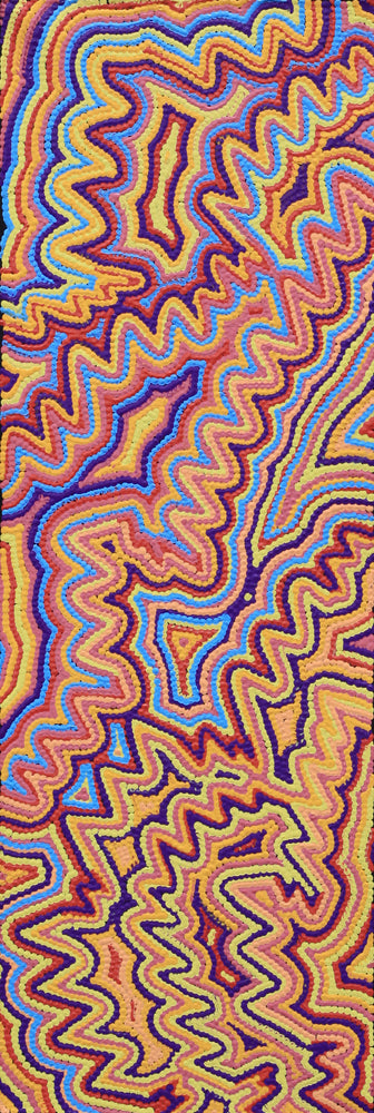 Aboriginal Artwork by Selina Napanangka Fisher, Pikilyi Jukurrpa (Vaughan Springs Dreaming), 91x30cm