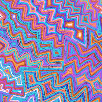 Aboriginal Artwork by Selina Napanangka Fisher, Ngapa Jukurrpa (Water Dreaming) - Puyurru, 91x46cm