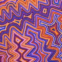 Aboriginal Artwork by Selina Napanangka Fisher, Ngapa Jukurrpa (Water Dreaming) - Puyurru, 91x46cm