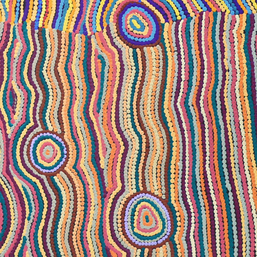 Aboriginal Artwork by Selina Napanangka Fisher, Pikilyi Jukurrpa (Vaughan Springs Dreaming), 91x61cm