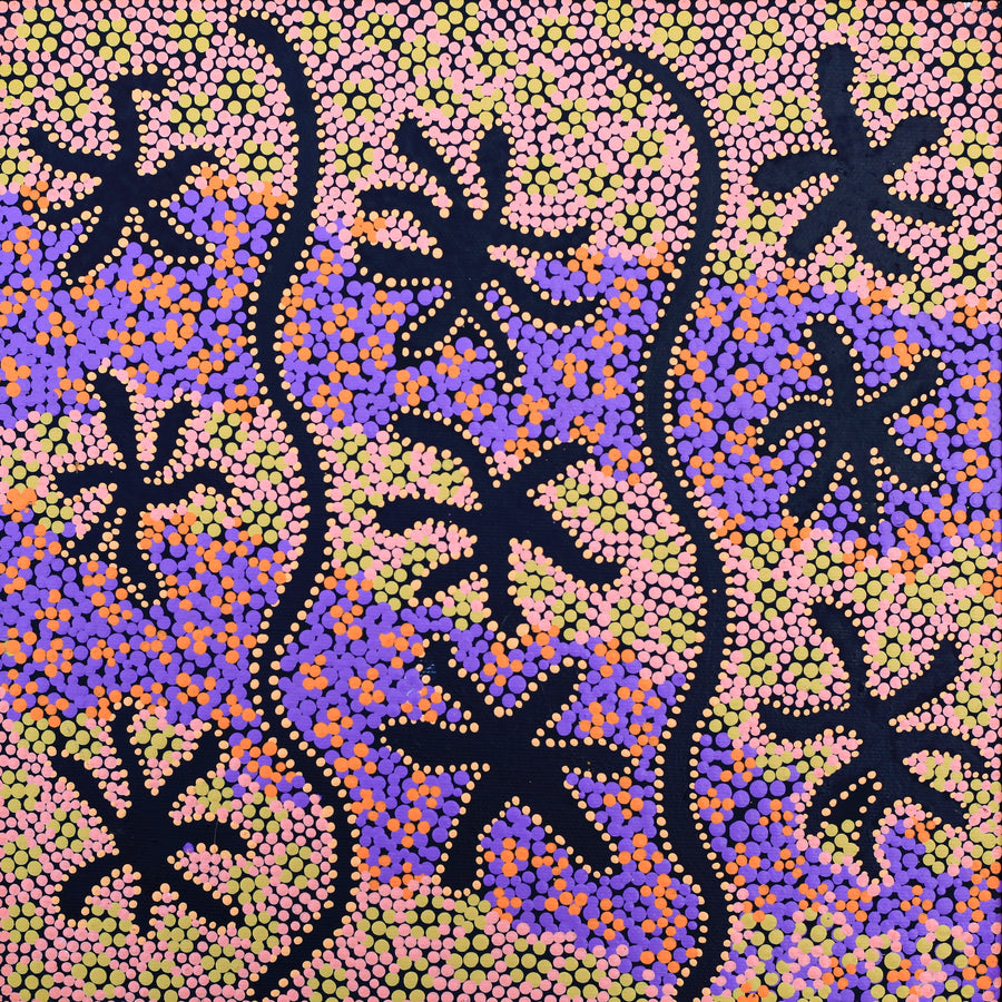 Aboriginal Artwork by Selina Nakamarra Gorey, Karnta Jukurrpa (Womens Dreaming), 30x30cm