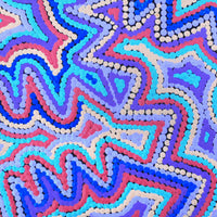 Aboriginal Artwork by Selina Napanangka Fisher, Ngapa Jukurrpa (Water Dreaming) - Puyurru, 30x30cm