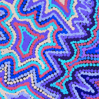 Aboriginal Artwork by Selina Napanangka Fisher, Ngapa Jukurrpa (Water Dreaming) - Puyurru, 30x30cm