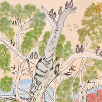 Aboriginal Artwork by Selma Coulthard Nunay, Resting under the Gum Tree in Tempe Down, 51x25cm