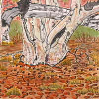 Aboriginal Artwork by Selma Coulthard Nunay, Resting under the Gum Tree in Tempe Down, 51x25cm