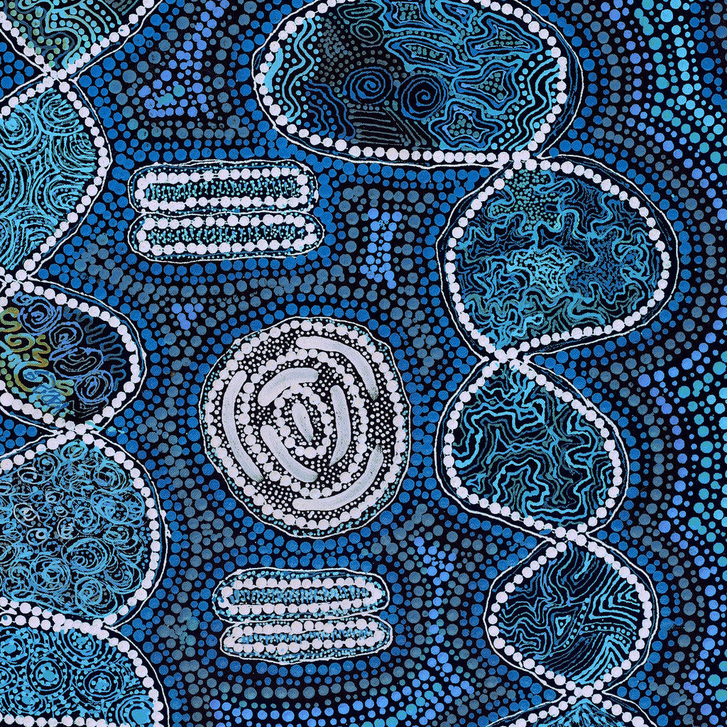 Aboriginal Artwork by Selma Napanangka Tasman, Wanakiji Jukurrpa (Bush Tomato Dreaming), 61x46cm