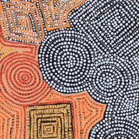 Aboriginal Artwork by Selma Napanangka Tasman, Wanakiji Jukurrpa (Bush Tomato Dreaming), 76x30cm