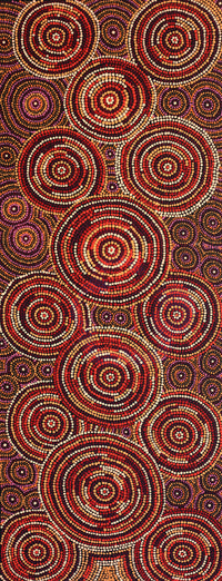 Aboriginal Artwork by Selma Napanangka Tasman, Wanakiji Jukurrpa (Bush Tomato Dreaming), 122x46cm