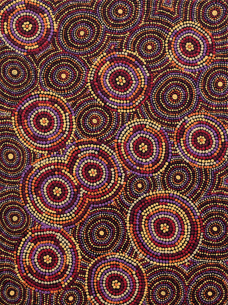 Aboriginal Artwork by Selma Napanangka Tasman, Wanakiji Jukurrpa (Bush Tomato Dreaming), 61x46cm