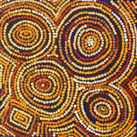 Aboriginal Artwork by Selma Napanangka Tasman, Wanakiji Jukurrpa (Bush Tomato Dreaming), 30x30cm