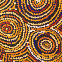 Aboriginal Artwork by Selma Napanangka Tasman, Wanakiji Jukurrpa (Bush Tomato Dreaming), 30x30cm