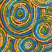 Aboriginal Artwork by Selma Napanangka Tasman, Wanakiji Jukurrpa (Bush Tomato Dreaming), 30x30cm
