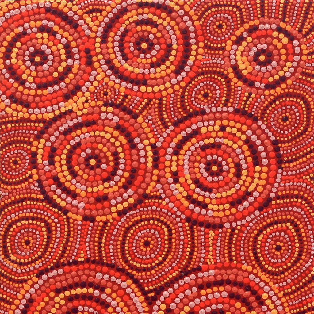Aboriginal Artwork by Selma Napanangka Tasman, Wanakiji Jukurrpa (Bush Tomato Dreaming), 61x30cm