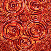 Aboriginal Artwork by Selma Napanangka Tasman, Wanakiji Jukurrpa (Bush Tomato Dreaming), 61x30cm