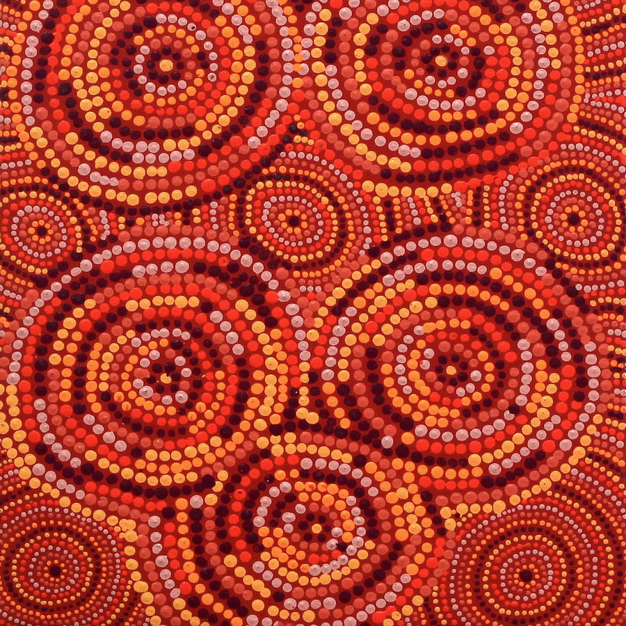 Aboriginal Artwork by Selma Napanangka Tasman, Wanakiji Jukurrpa (Bush Tomato Dreaming), 61x30cm