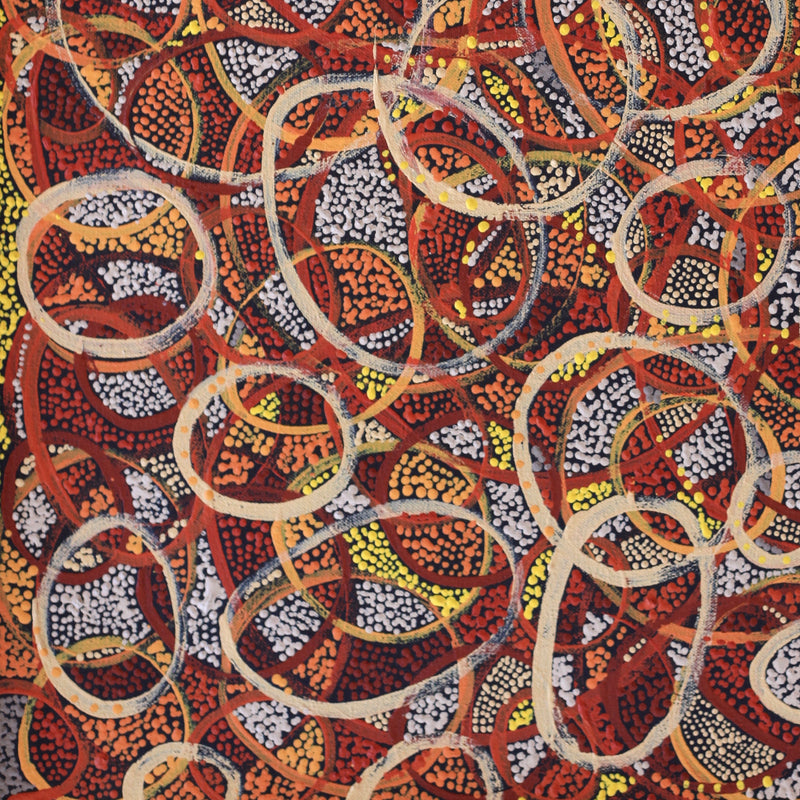 Aboriginal Artwork by Selma Napanangka Tasman, Wanakiji Jukurrpa (Bush Tomato Dreaming), 61x46cm