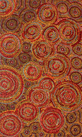 Aboriginal Art by Selma Napanangka Tasman, Wanakiji Jukurrpa (Bush Tomato Dreaming), 76x46cm - ART ARK®