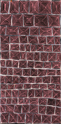 Aboriginal Artwork by Senita Napangardi Granites, Ngurlu Jukurrpa (Native Seed Dreaming), 61x30cm