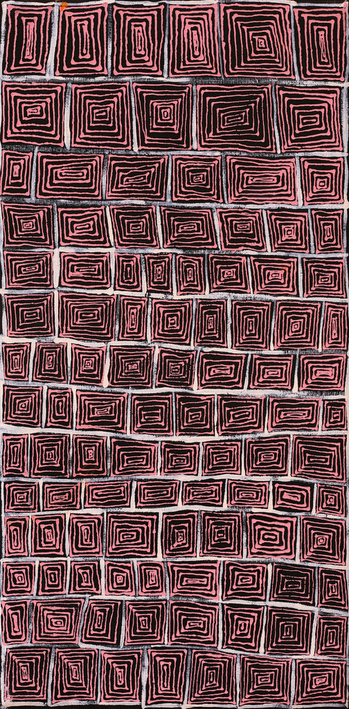 Aboriginal Artwork by Senita Napangardi Granites, Ngurlu Jukurrpa (Native Seed Dreaming), 61x30cm