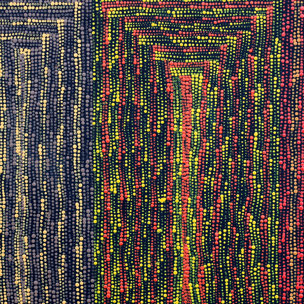 Aboriginal Artwork by Senita Napangardi Granites, Lukarrara Jukurrpa, 30x30cm