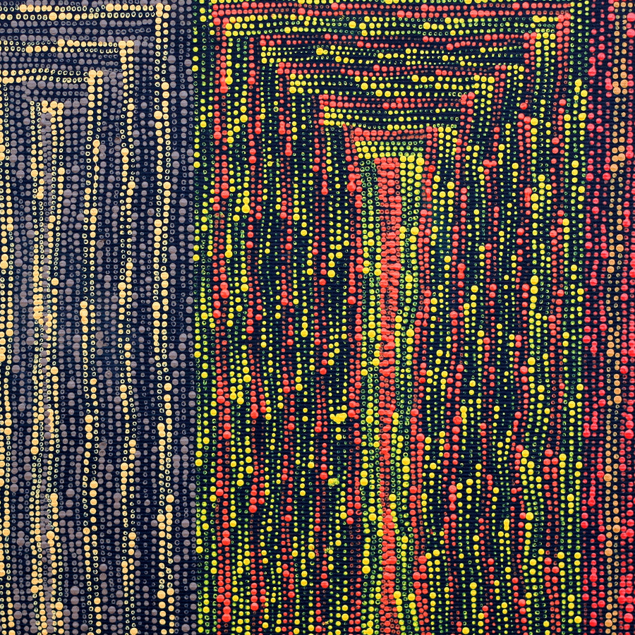 Aboriginal Artwork by Senita Napangardi Granites, Lukarrara Jukurrpa, 30x30cm