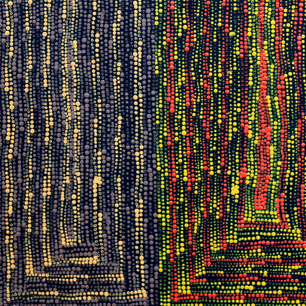Aboriginal Artwork by Senita Napangardi Granites, Lukarrara Jukurrpa, 30x30cm