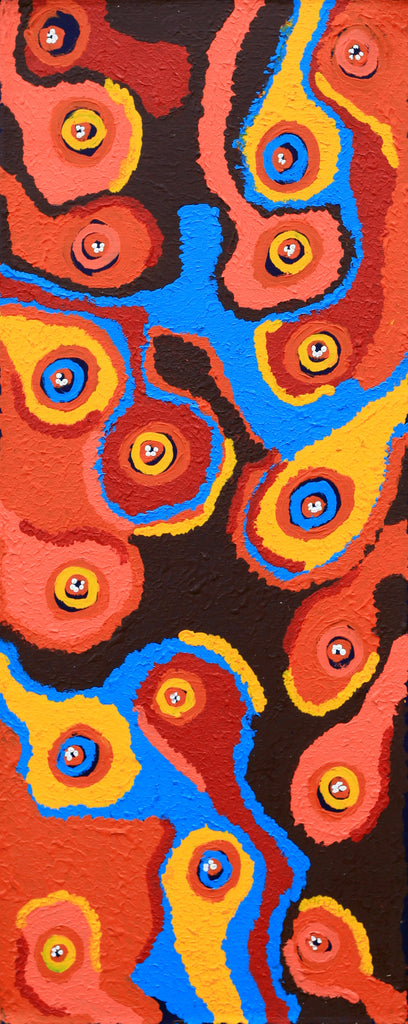Aboriginal Artwork by Saraeva Napangardi Marshall, Mina Mina Dreaming - Ngalyipi, 76x30cm