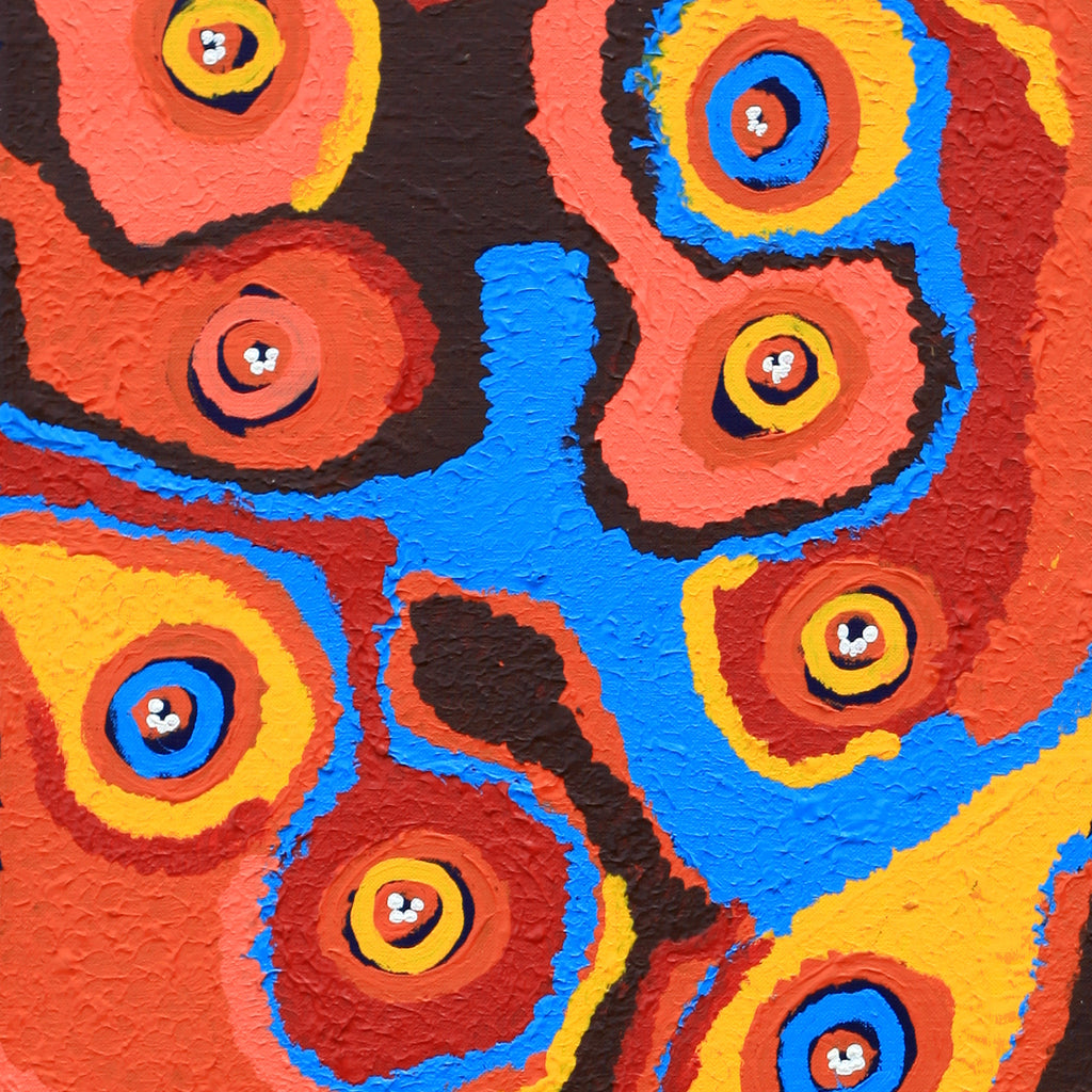 Aboriginal Artwork by Saraeva Napangardi Marshall, Mina Mina Dreaming - Ngalyipi, 76x30cm