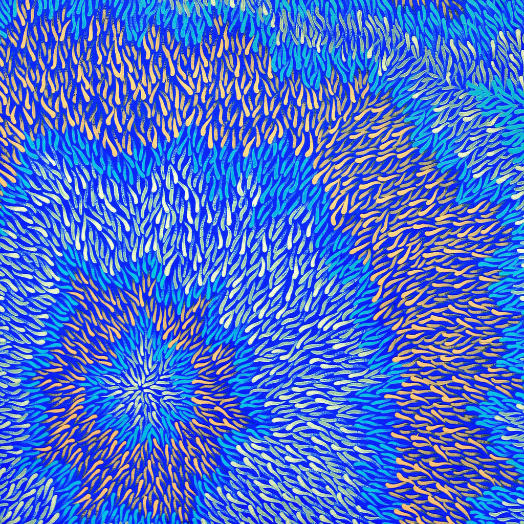 Aboriginal Artwork by Serianne Napangardi Butcher, Ypalu Tjukurrpa - Bush Banana Dreaming, 122x61cm