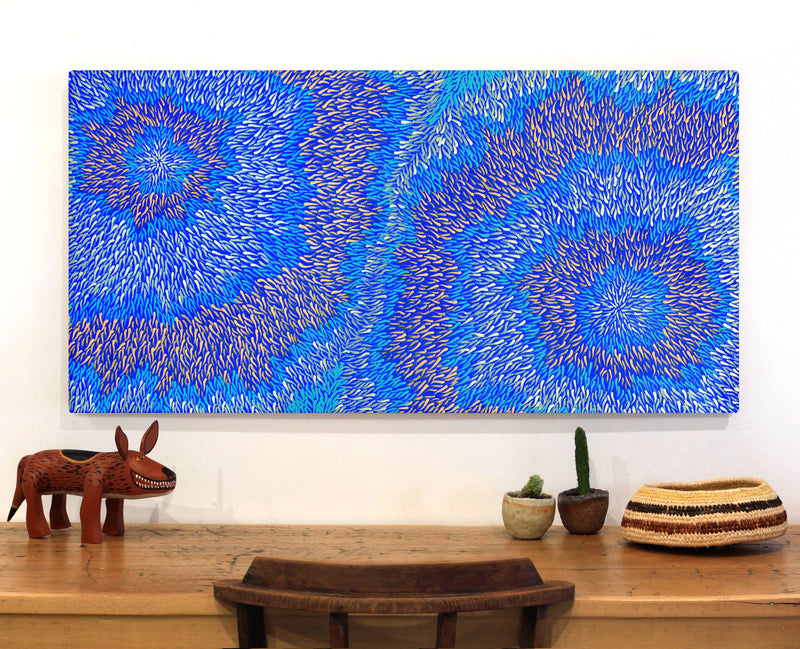 Aboriginal Artwork by Serianne Napangardi Butcher, Ypalu Tjukurrpa - Bush Banana Dreaming, 122x61cm