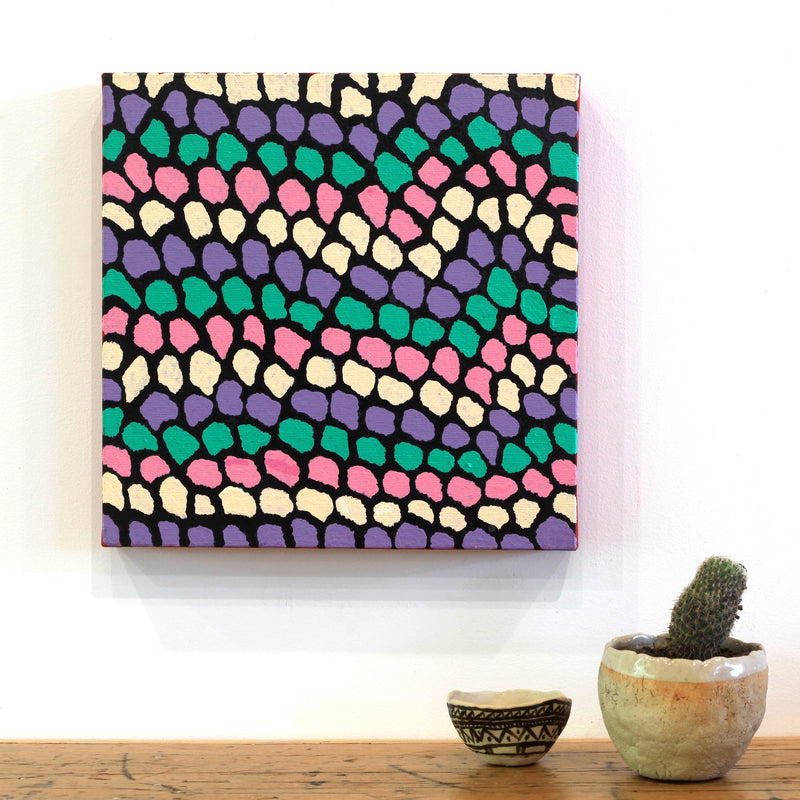 Aboriginal Artwork by Serianne Napangardi Butcher, Tali at Kungkayunti, 30x30cm