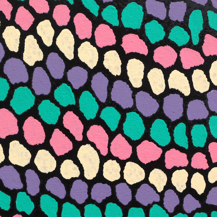 Aboriginal Artwork by Serianne Napangardi Butcher, Tali at Kungkayunti, 30x30cm