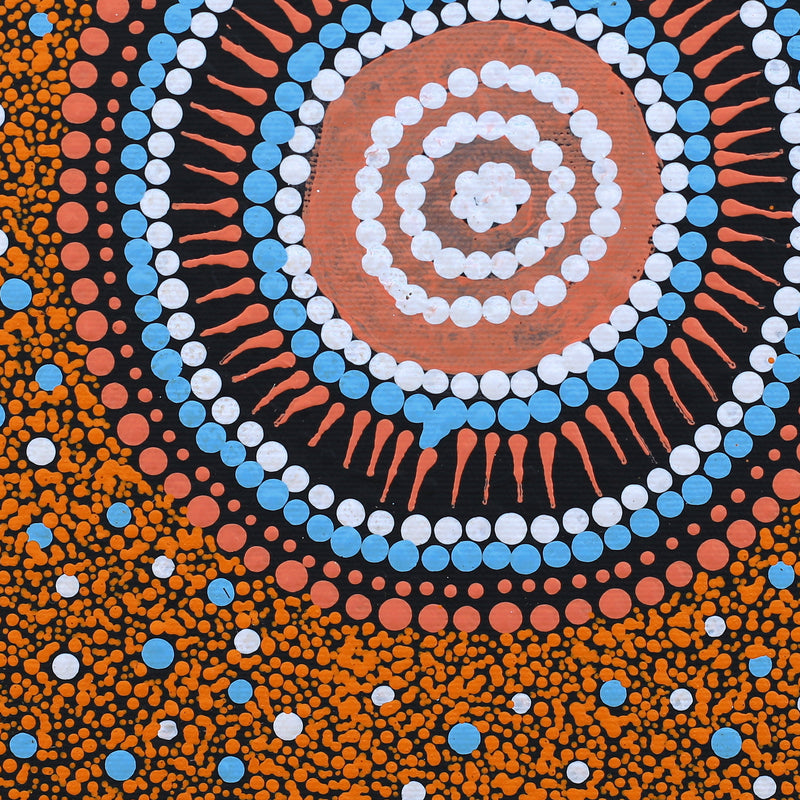 Aboriginal Artwork by Serita Nakamarra Ross, Pamapardu Jukurrpa (Flying Ant Dreaming) - Warntungurru, 30x30cm
